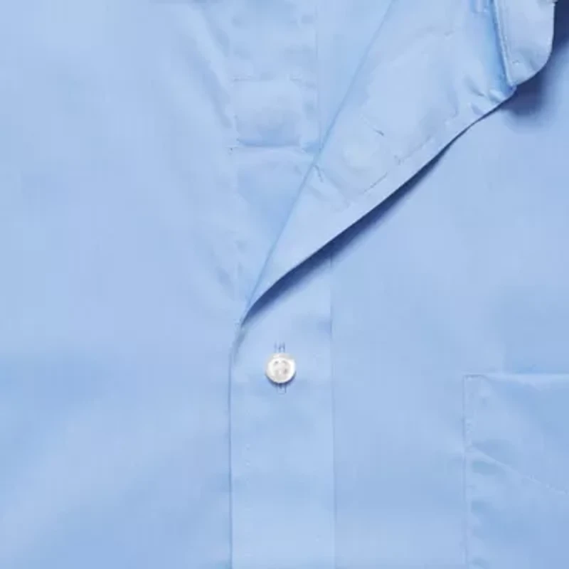 Stafford Magna Ready® Mens Regular Fit Easy-on + Easy-off Sensory Friendly Adaptive Stretch Fabric Wrinkle Free Short Sleeve Dress Shirt