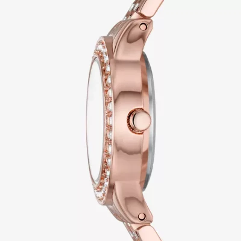 Mixit Ladies Sets Womens Crystal Accent Rose Goldtone 4-pc. Watch Boxed Set Fmdjset309