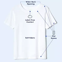 French Toast Little & Big Kid Unisex Easy-on + Easy-off Sensory Friendly Crew Neck Short Sleeve Adaptive T-Shirt