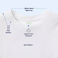French Toast Little & Big Kid Unisex Easy-on + Easy-off Sensory Friendly Crew Neck Short Sleeve Adaptive T-Shirt