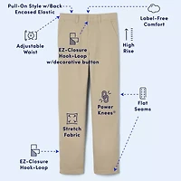 French Toast Little & Big Kid Boys Adaptive Easy-on + Easy-off Sensory Friendly Straight Relaxed Fit Flat Front Pant