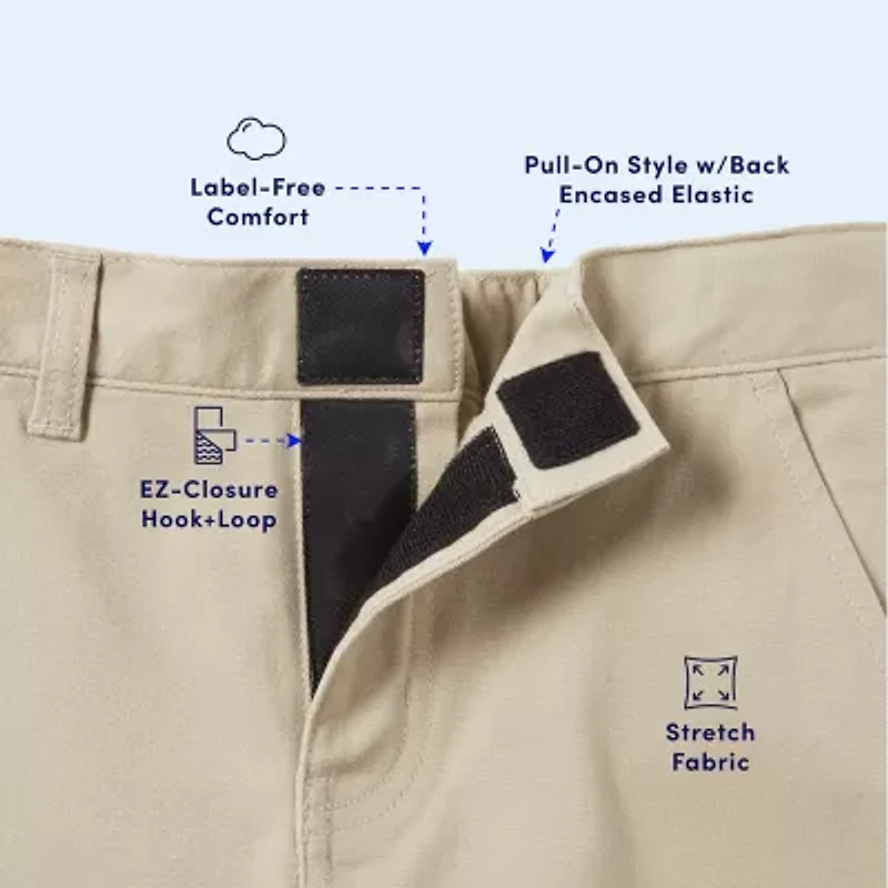 French Toast Little & Big Kid Girls Adaptive Easy-on + Easy-off Sensory Friendly Straight High Rise Fit Flat Front Pant