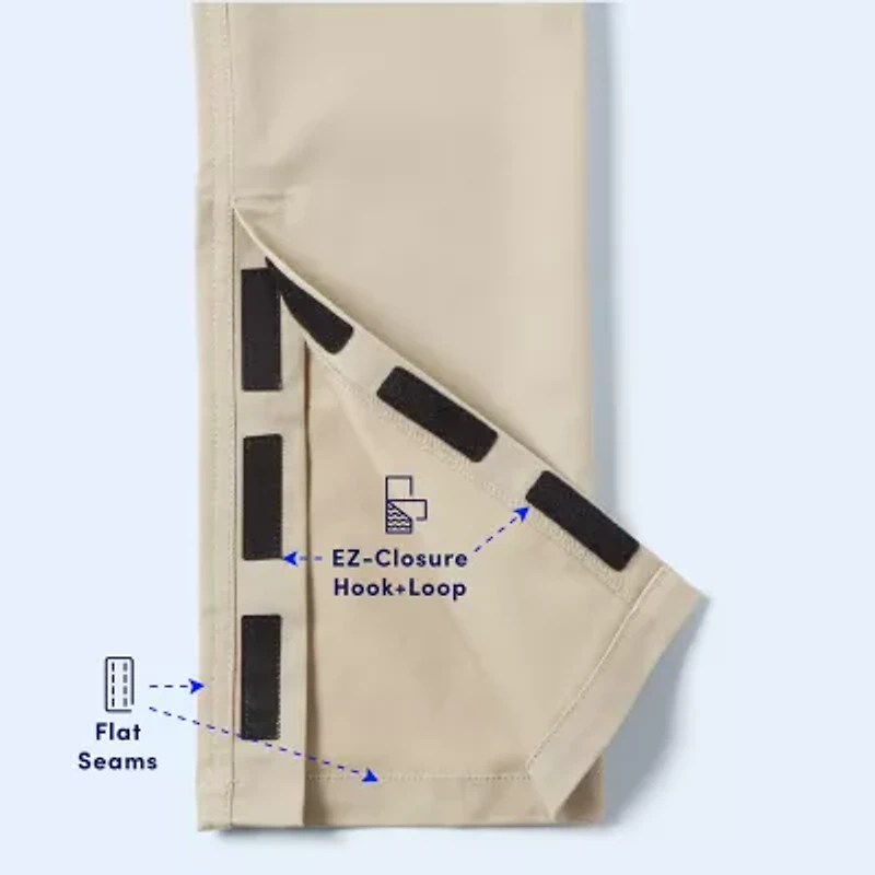 French Toast Little & Big Kid Girls Adaptive Easy-on + Easy-off Sensory Friendly Straight High Rise Fit Flat Front Pant