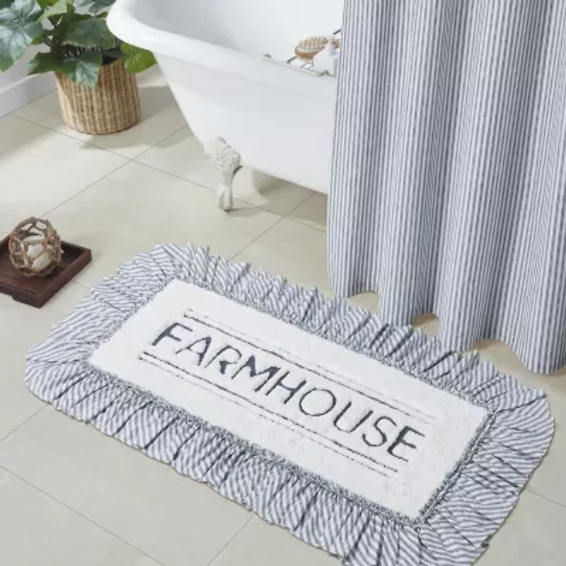 VHC Sawyer Mill Blue Farmhouse Bath Mat