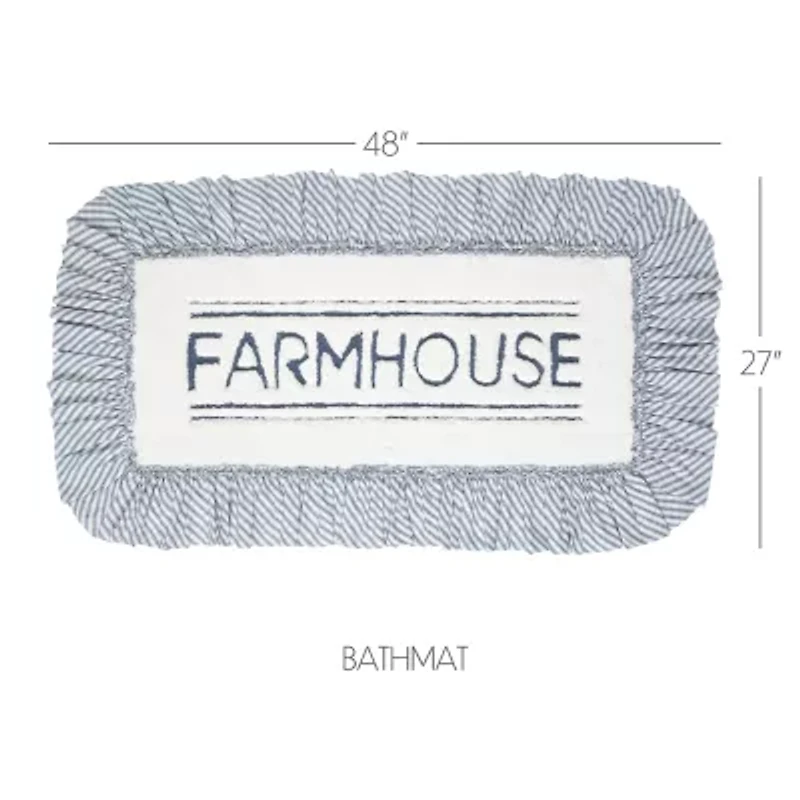 VHC Sawyer Mill Blue Farmhouse Bath Mat