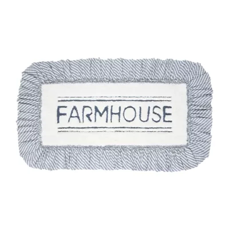 VHC Sawyer Mill Blue Farmhouse Bath Mat