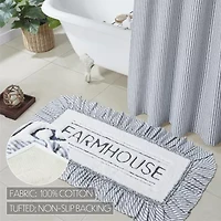 VHC Sawyer Mill Blue Farmhouse Bath Mat