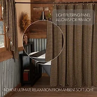 Vhc Brands Black Check Shower Curtain