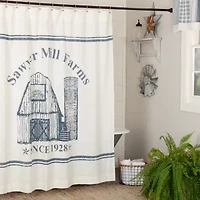 Vhc Brands Sawyer Mill Blue Barn Shower Curtain