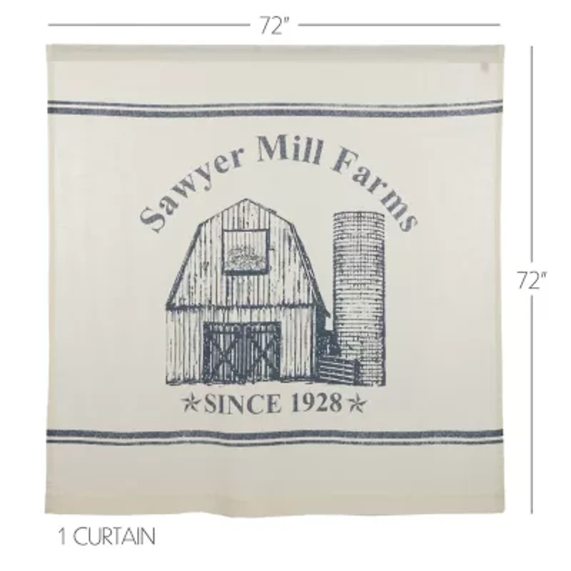 Vhc Brands Sawyer Mill Blue Barn Shower Curtain