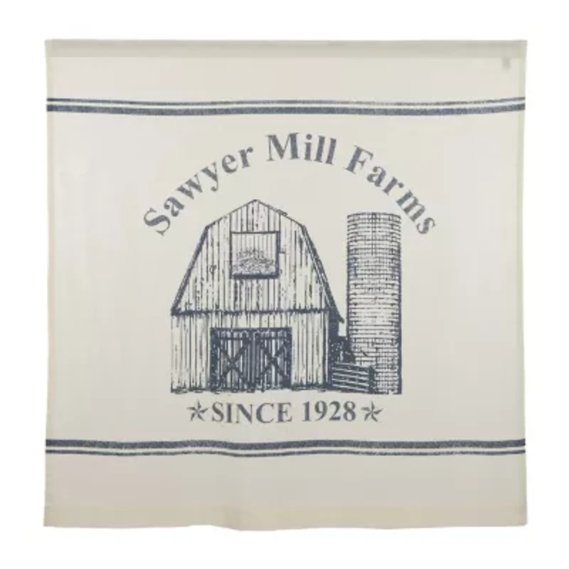 Vhc Brands Sawyer Mill Blue Barn Shower Curtain