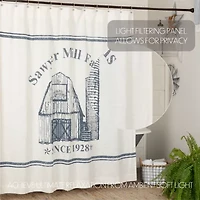 Vhc Brands Sawyer Mill Blue Barn Shower Curtain