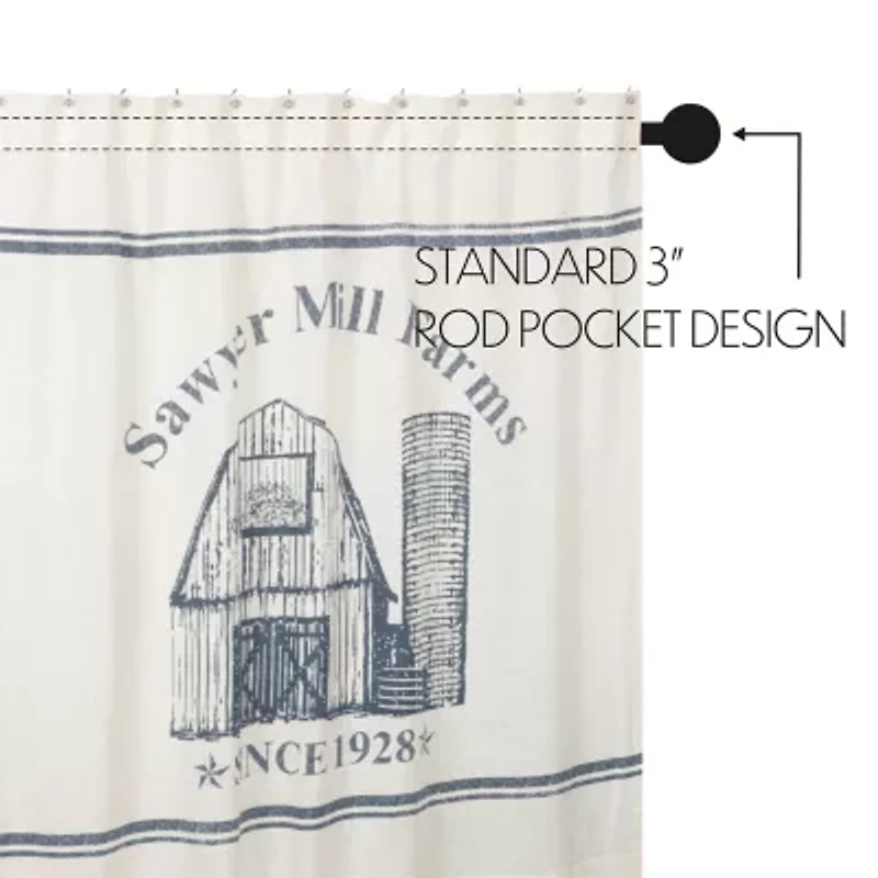 Vhc Brands Sawyer Mill Blue Barn Shower Curtain