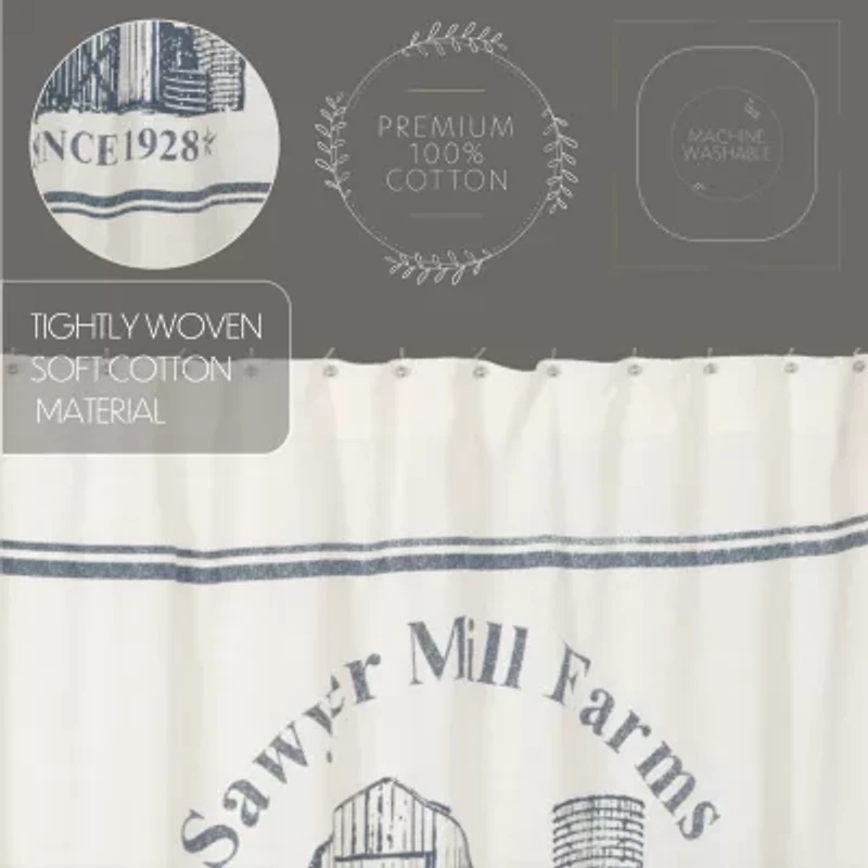 Vhc Brands Sawyer Mill Blue Barn Shower Curtain