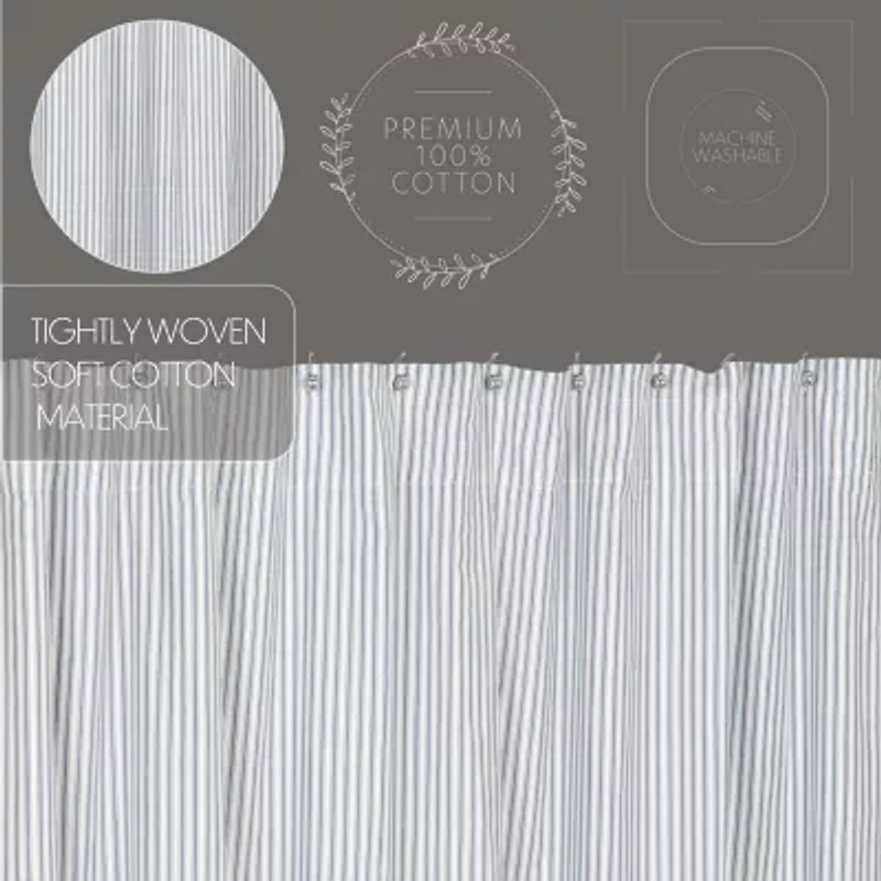 Vhc Brands Sawyer Mill Blue Ticking Shower Curtain