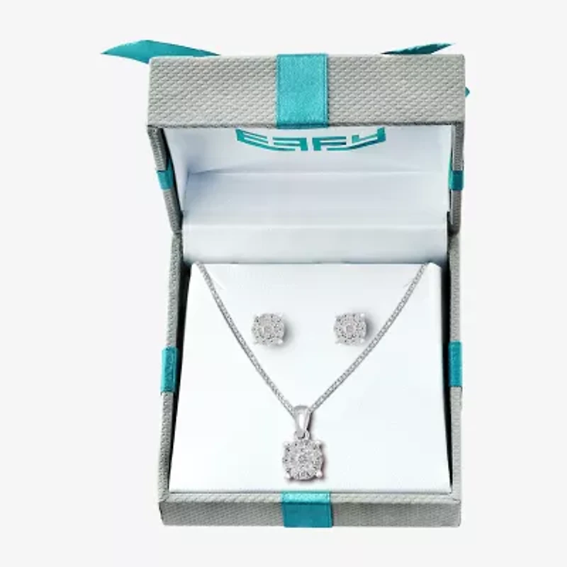 Effy  Womens 1/2 CT. T.W. Natural White Diamond Sterling Silver Round 2-pc. Jewelry Set