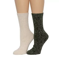 Luxury Cozy Rib Womens 2 Pair Crew Socks