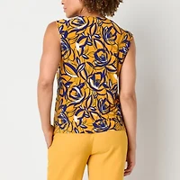 Black Label by Evan-Picone Womens Keyhole Neck Sleeveless Blouse