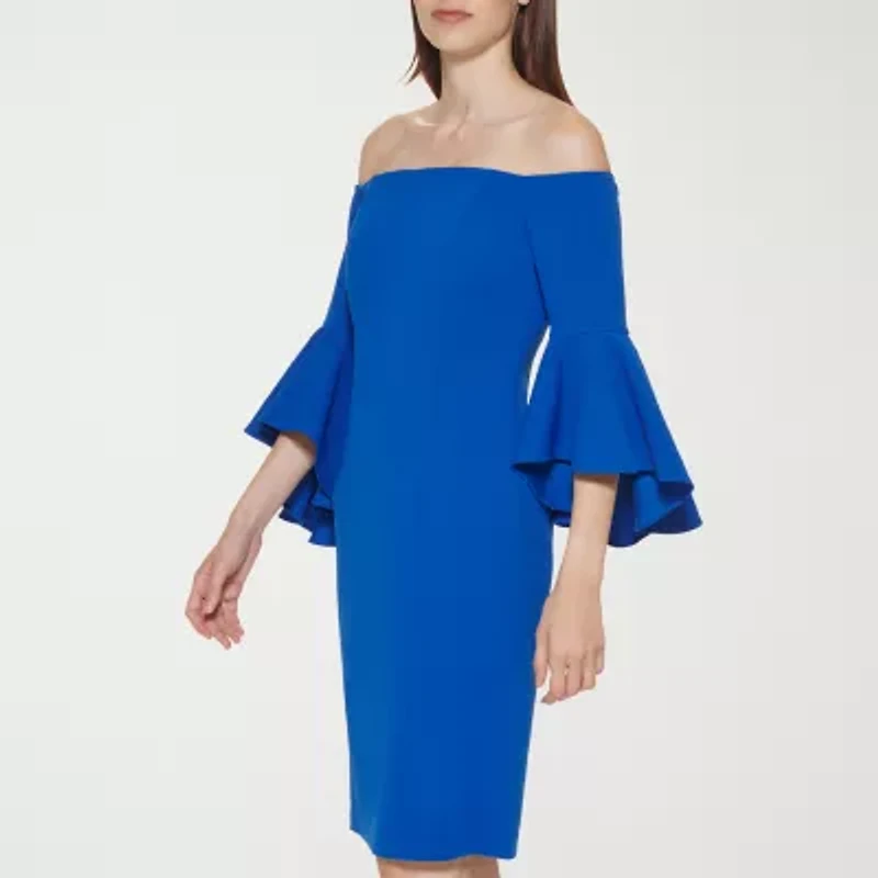 Marc New York Womens 3/4 Sleeve Sheath Dress