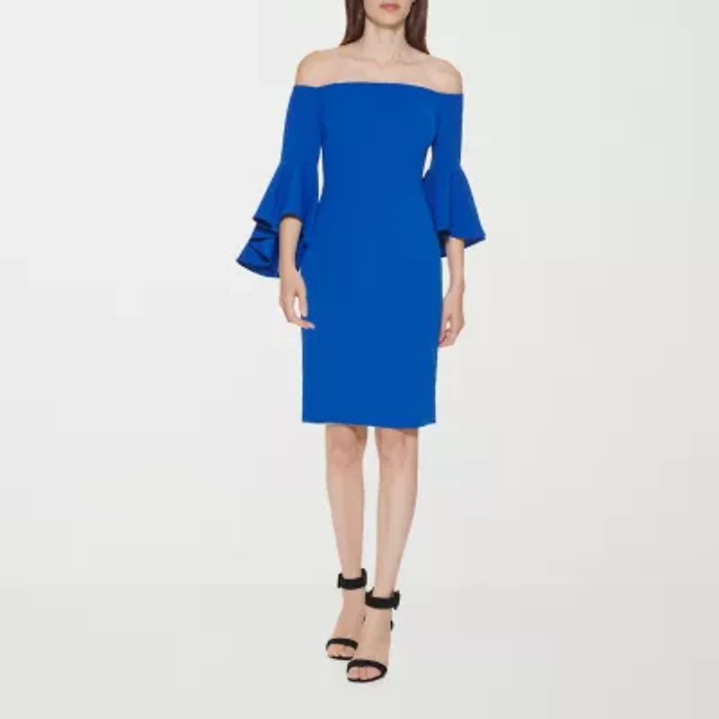 Marc New York Womens 3/4 Sleeve Sheath Dress