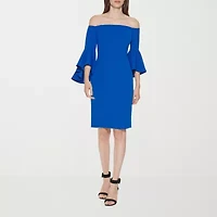 Marc New York Womens 3/4 Sleeve Sheath Dress