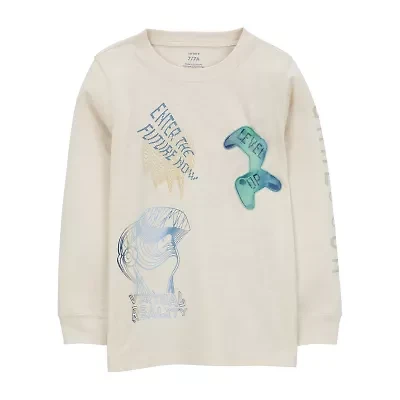 Carter's Little & Big Kid Boys Crew Neck Long Sleeve Regular Fit Graphic T-Shirt