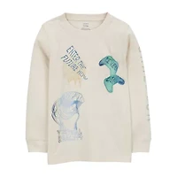 Carter's Little & Big Kid Boys Crew Neck Long Sleeve Regular Fit Graphic T-Shirt
