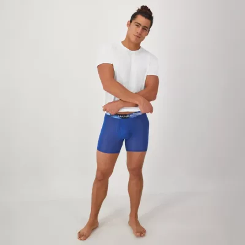 Hanes Sport X-Temp Air Mesh Mens 4 Pack Boxer Briefs Uxaba4