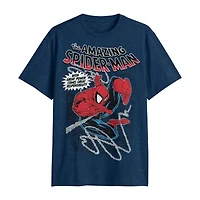 Big and Tall Mens Crew Neck Short Sleeve Regular Fit Spider-Man Graphic T-Shirt