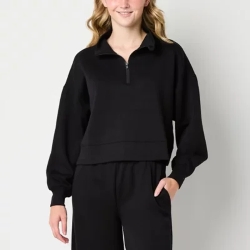 Arizona Scuba Womens Long Sleeve Active Juniors Quarter-Zip Pullover