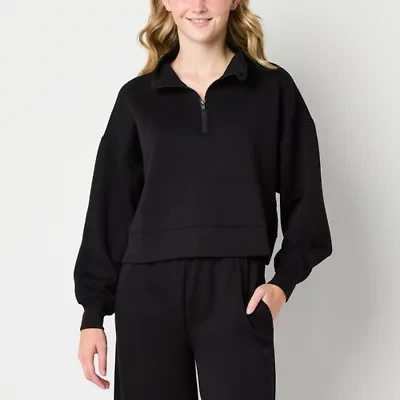 Arizona Scuba Womens Long Sleeve Active Juniors Quarter-Zip Pullover