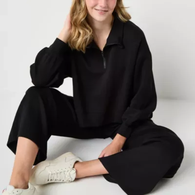 Arizona Scuba Womens Long Sleeve Active Juniors Quarter-Zip Pullover