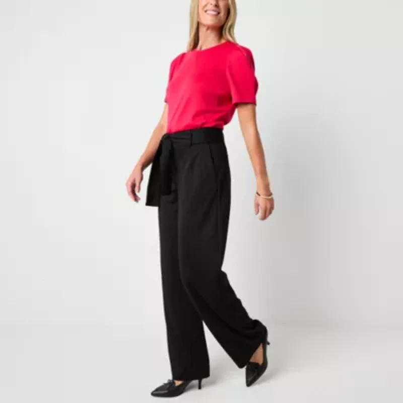 Liz Claiborne Womens Wide Leg Trouser