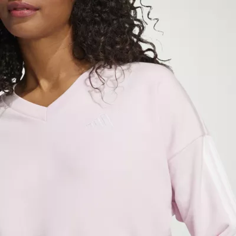 adidas Womens V Neck Long Sleeve Sweatshirt