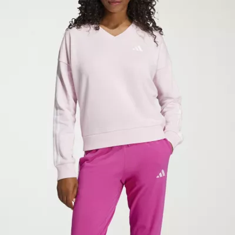 adidas Womens V Neck Long Sleeve Sweatshirt