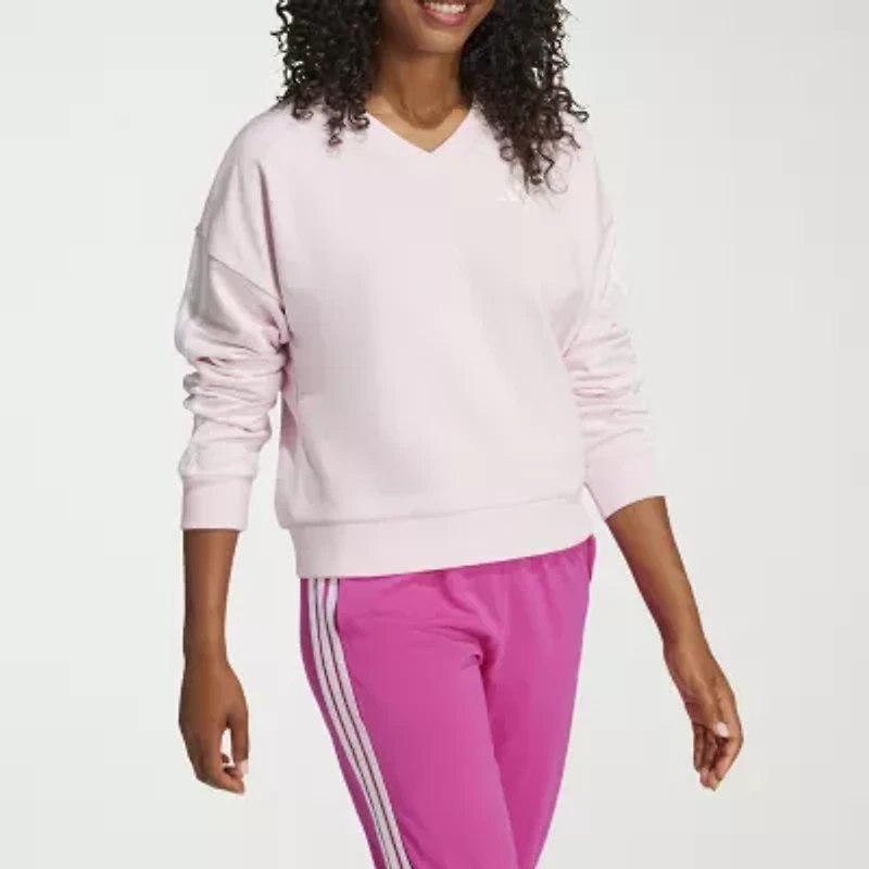 adidas Womens V Neck Long Sleeve Sweatshirt