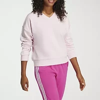 adidas Womens V Neck Long Sleeve Sweatshirt