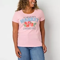 St. John's Bay Womens Crew Neck Short Sleeve T-Shirt