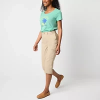 St. John's Bay Womens Seated Wear Straight Mid Rise Capri Pant