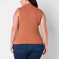a.n.a Womens Mock Neck Sleeveless Plus Tank Top