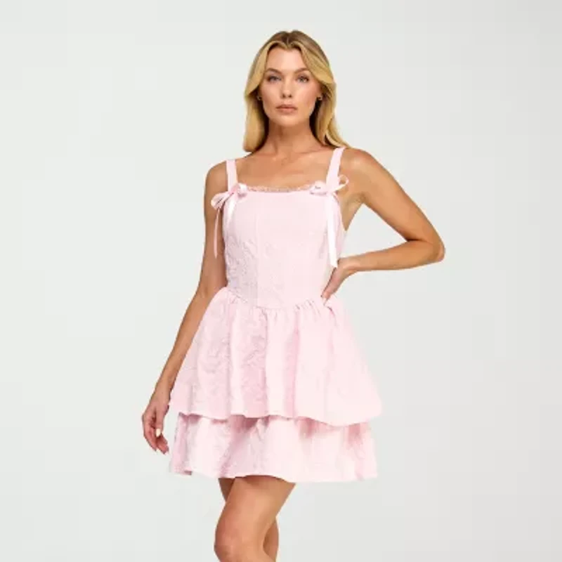 Trixxi Womens Juniors Sleeveless Fit + Flare Dress