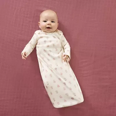 Huggies Baby Girls Rib Crew Neck Long Sleeve 2-pc. Nightgown