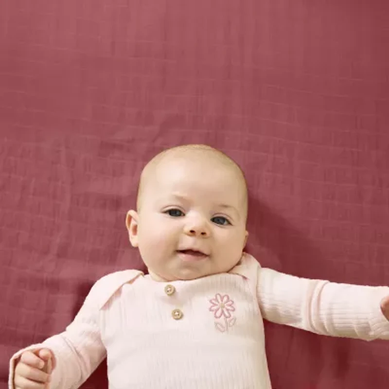 Huggies Baby Girls Rib Crew Neck Long Sleeve 2-pc. Nightgown