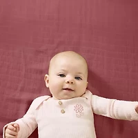 Huggies Baby Girls Rib Crew Neck Long Sleeve 2-pc. Nightgown