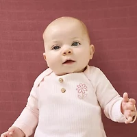 Huggies Baby Girls Rib Crew Neck Long Sleeve 2-pc. Nightgown