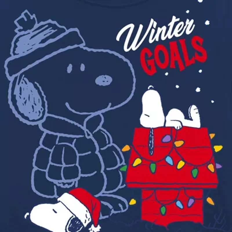 Toddler Boys Crew Neck Long Sleeve Regular Fit Peanuts Snoopy Graphic T-Shirt