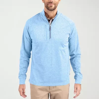 CUTTER & BUCK Mens Mock Neck Long Sleeve Quarter-Zip Pullover
