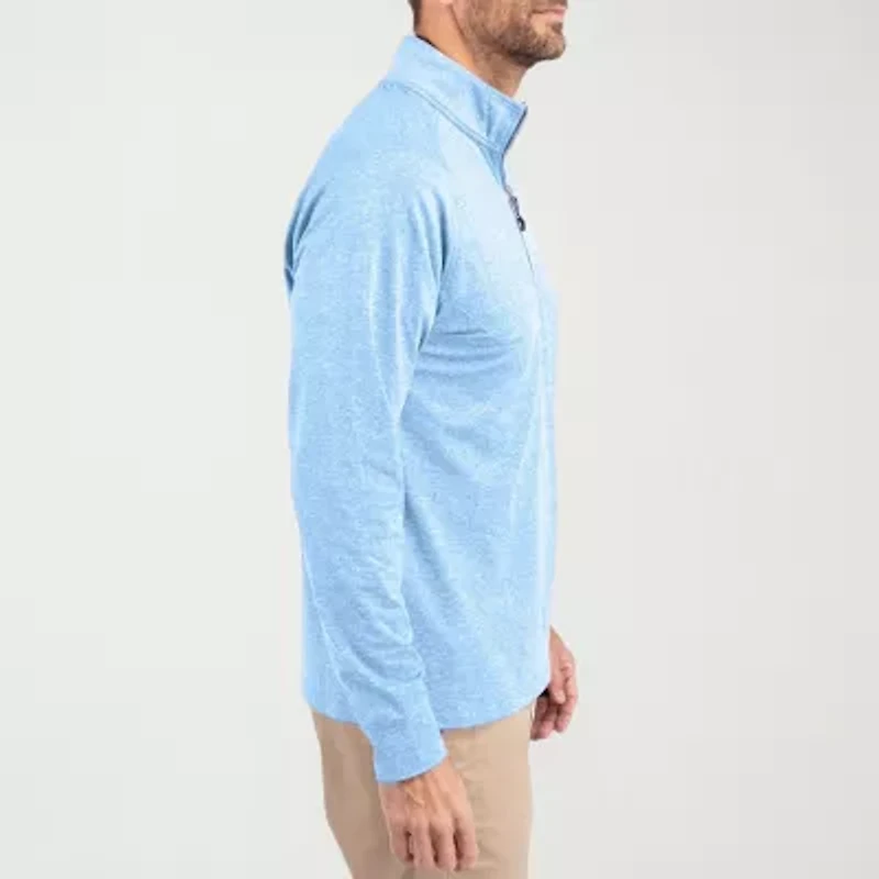 CUTTER & BUCK Mens Mock Neck Long Sleeve Quarter-Zip Pullover