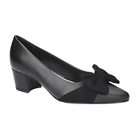 Easy Street Womens Pointed Closed Toe Block Heel Pumps