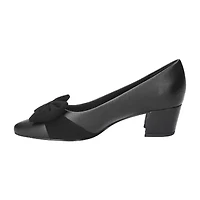 Easy Street Womens Pointed Closed Toe Block Heel Pumps